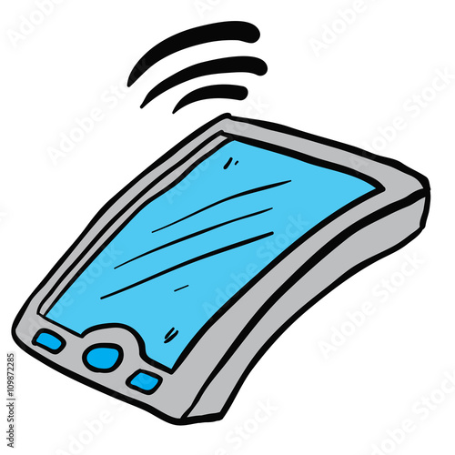 freehand drawn cartoon mobile phone