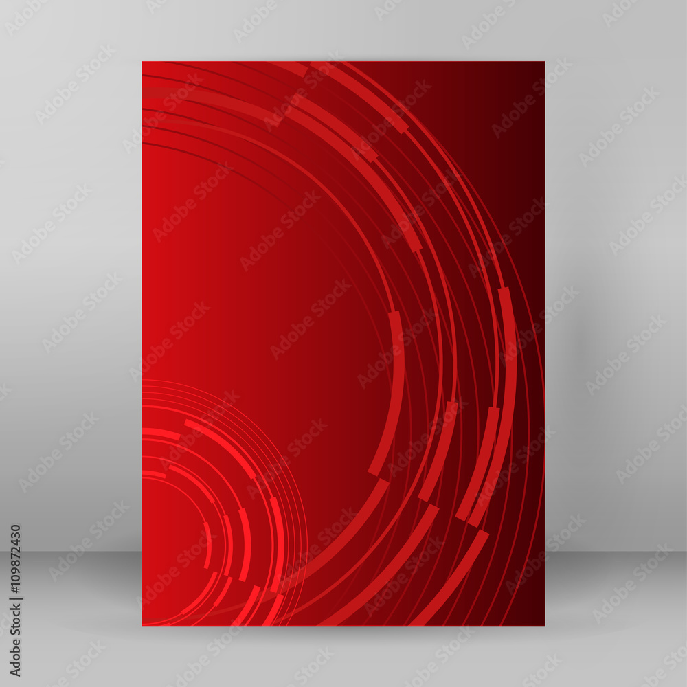background red circle lines layout cover page A4 Stock Vector | Adobe Stock