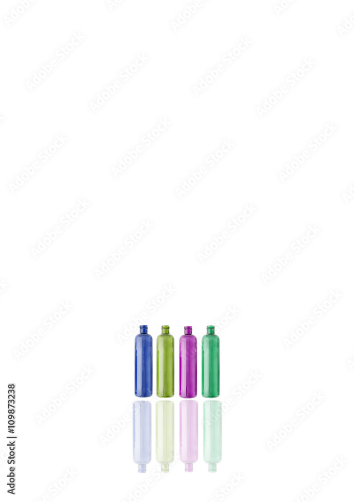 Colored plastic bottles isolated Colored plastic bottles isolated