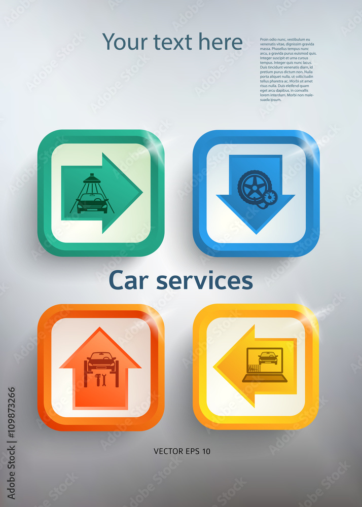 car repair service business management pattern A4 flyer