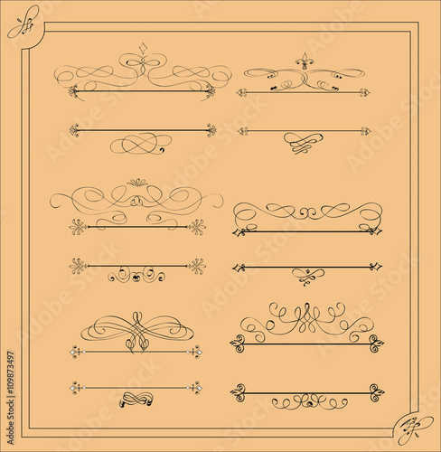  Decorative calligraphic design elements and page decor -vector set  