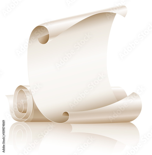 Ancient scroll vector on white background
