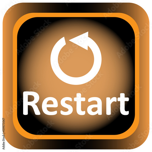 Icon orange restart and arrow