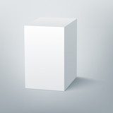Blank isolated box mockup with shadow 3