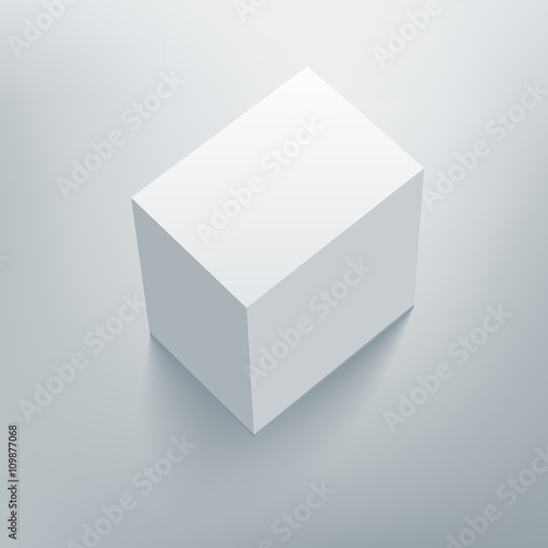 Blank isolated box mockup with shadow 4