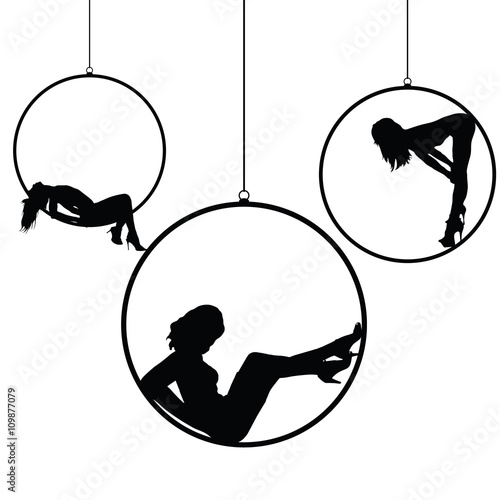 girl in sphere silhouette illustration