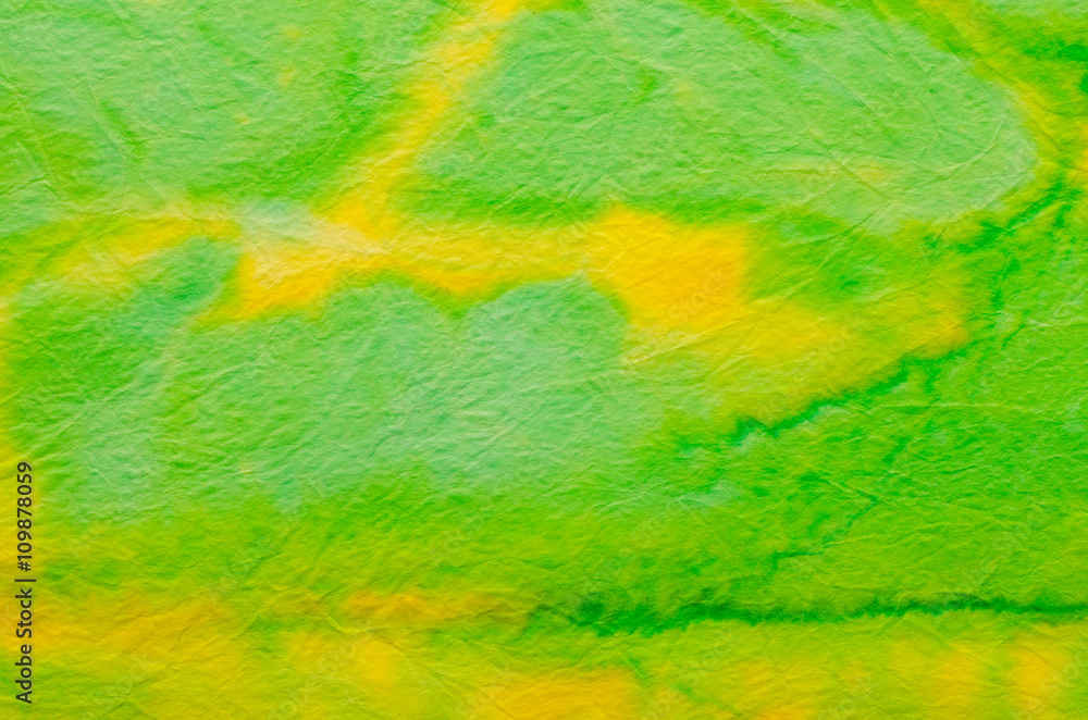 green and yellow painted crepe paper background