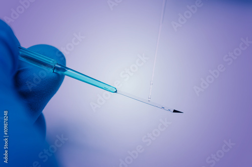 Принти на полотні Vitrification  (cryostorage) of sperm samples or oocytes, in vitro fertilization process close up