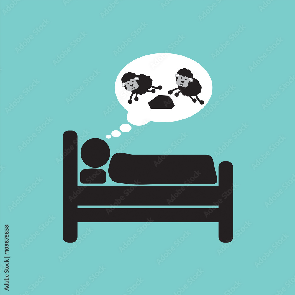 Sleepless Person Symbol Vector Illustration. Sleepless Person Symbol Vector Illustration.