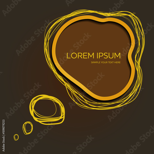 Cuadro en lienzo Creative poster with text banner, doodle speech babbles and line