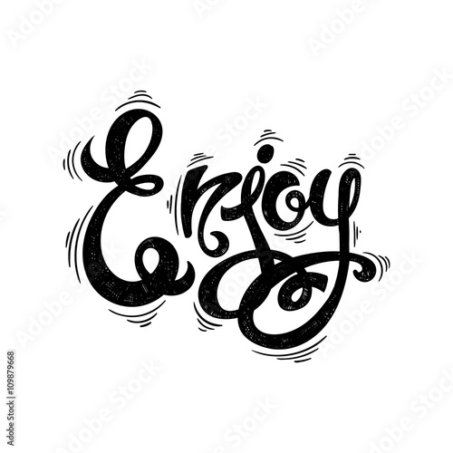 Enjoy, hand-drawn vector letters 