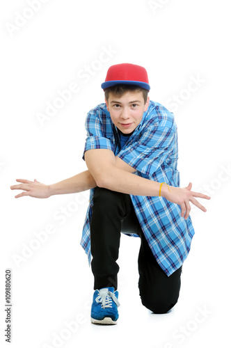 handsome teenager looking at the camera. isolated on white © nelik