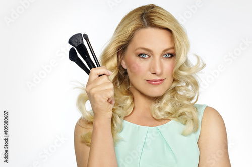 Makeup Artist With Brushes