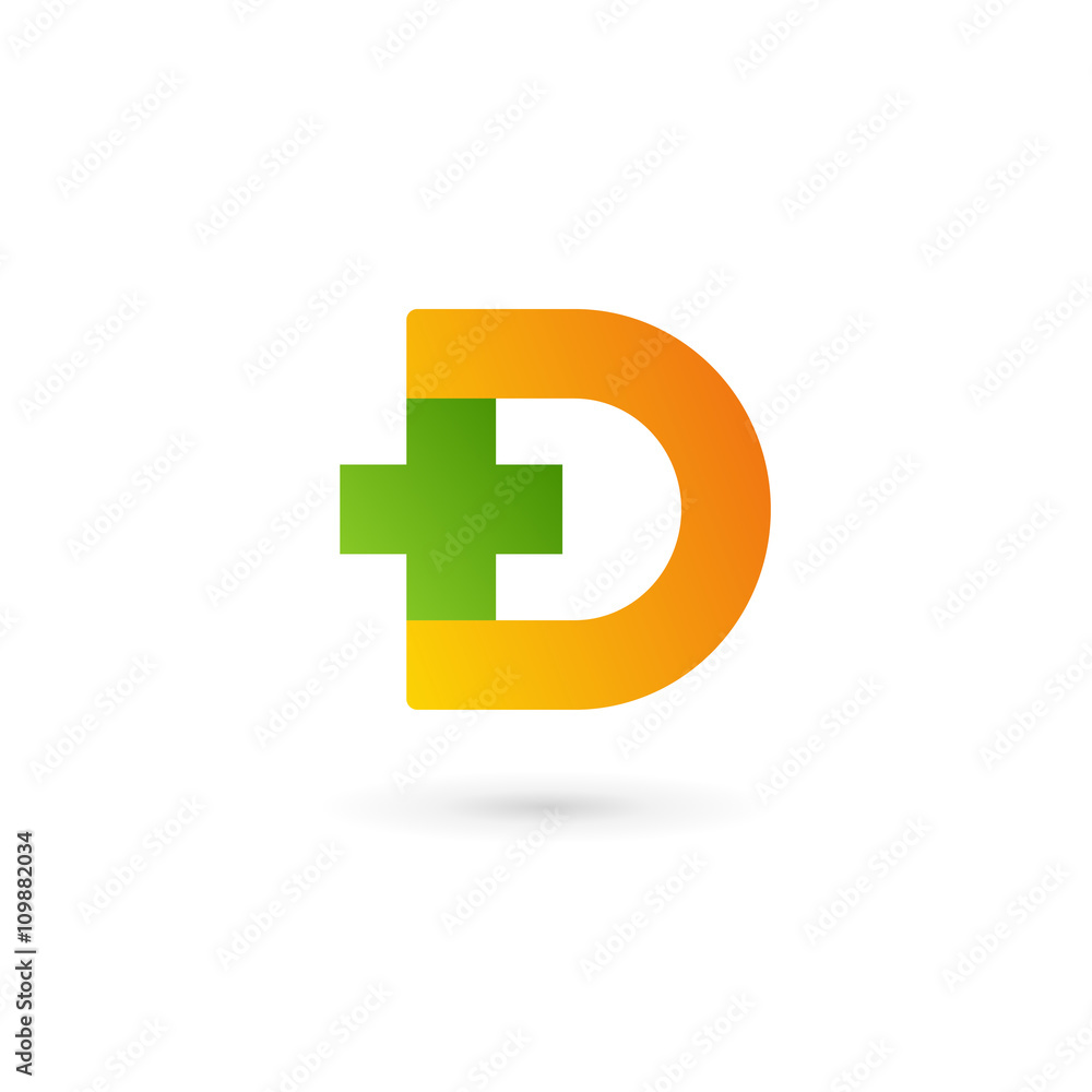 Obraz premium Letter D cross plus logo icon design template elements