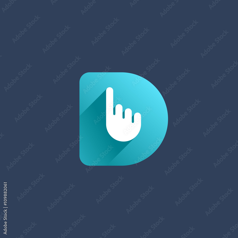 Letter D hand logo icon design template elements Letter D hand logo icon design template elements