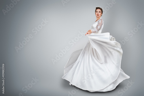 Bride in beautiful wedding dress