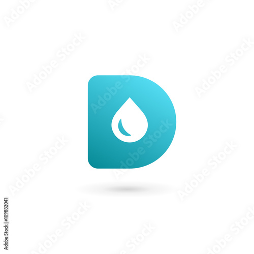 Letter D water drop logo icon design template elements