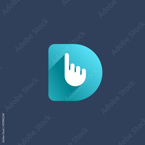 Letter D hand logo icon design template elements