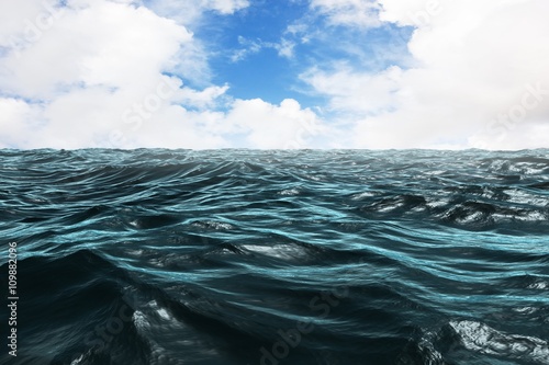 Fotografie, Obraz Composite image of blue rough ocean