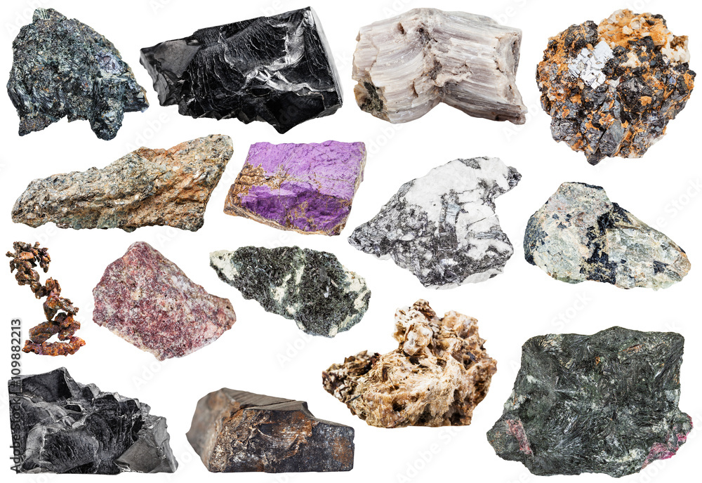 set of various natural mineral stones and rocks set of various natural mineral stones and rocks