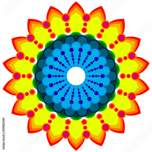 round ornament, colored mandala