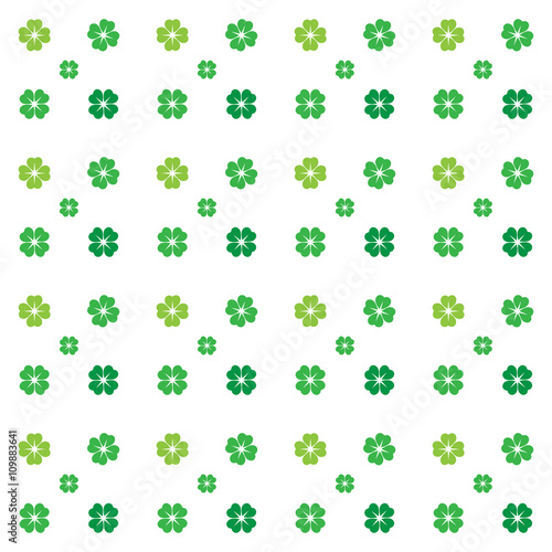 Seamless pattern - 4 leaves clovers