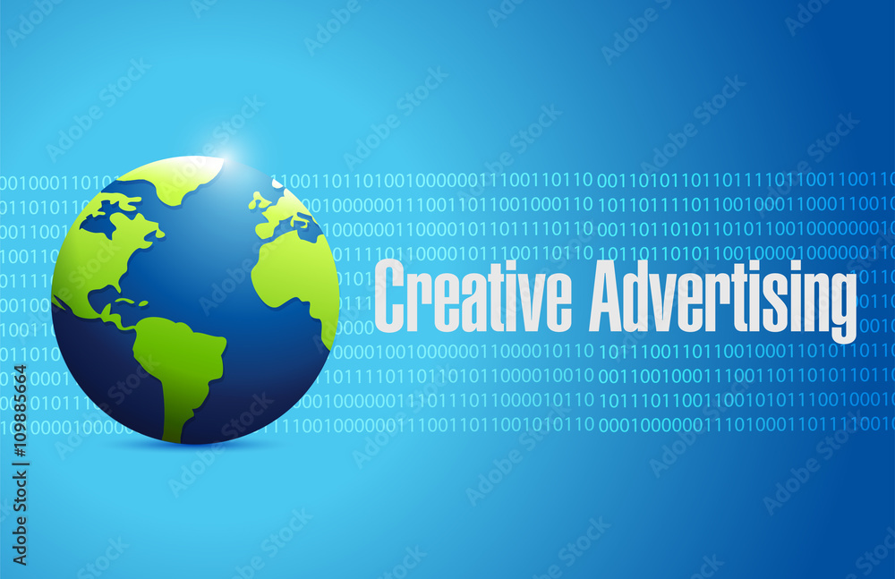 creative advertising binary globe sign creative advertising binary globe sign