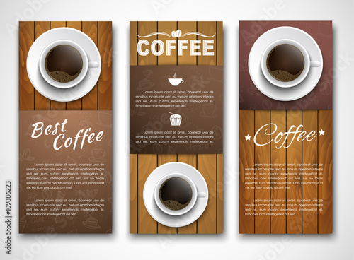 Design coffee banners with a cup of coffee.