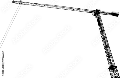 Vector's silhouettes of crane on building