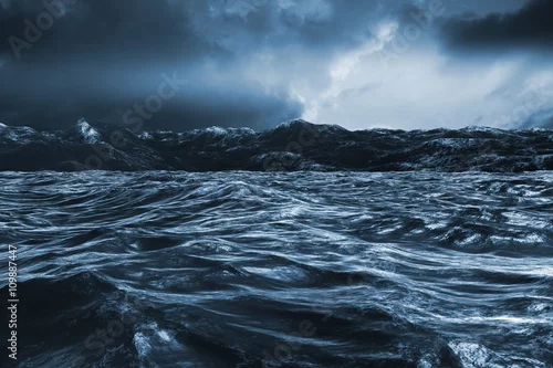 Obraz Złożony wizerunek szorstki błękitny ocean