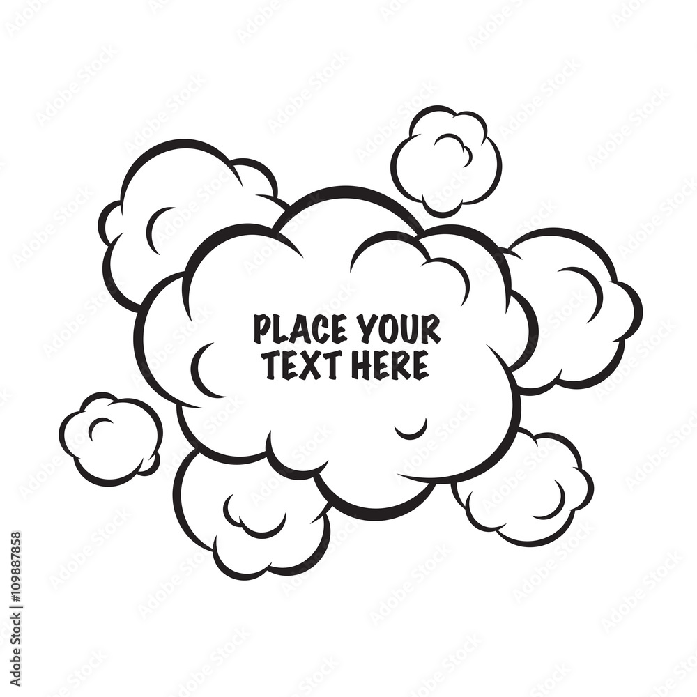 Cartoon pop art clouds isolated vector background Cartoon pop art clouds isolated vector background