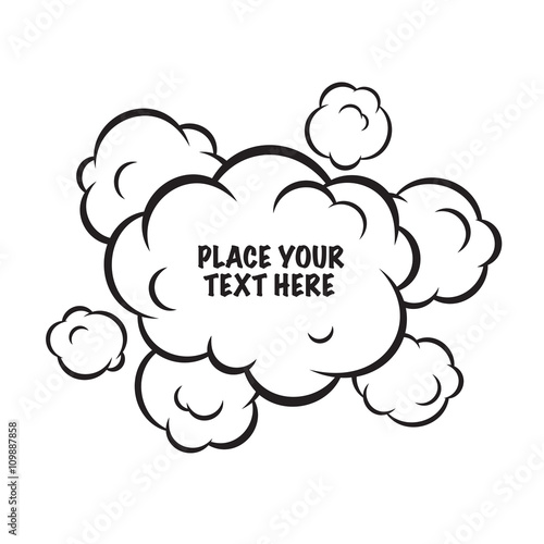 Cartoon pop art clouds isolated vector background 