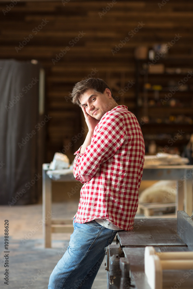 man master carpenter in the carpentry shop, the concept handmad man master carpenter in the carpentry shop, the concept handmad