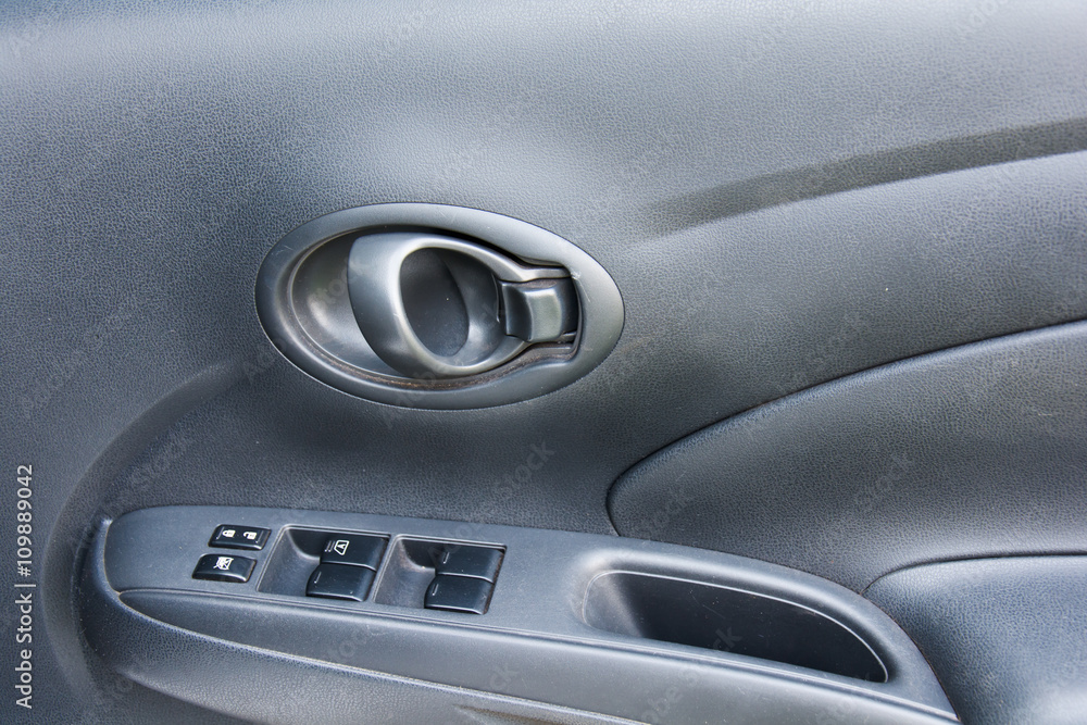 Fototapeta premium Button in car for adjust windows and lock the door.