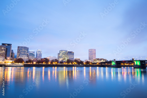water,cityscape and skyline of portland in blue sky © zhu difeng