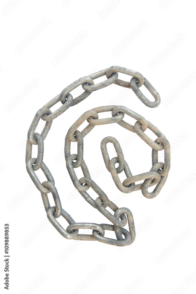 Old chain isolated on white background Old chain isolated on white background