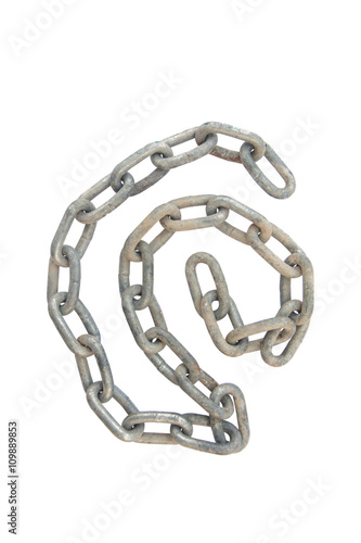 Old chain isolated on white background