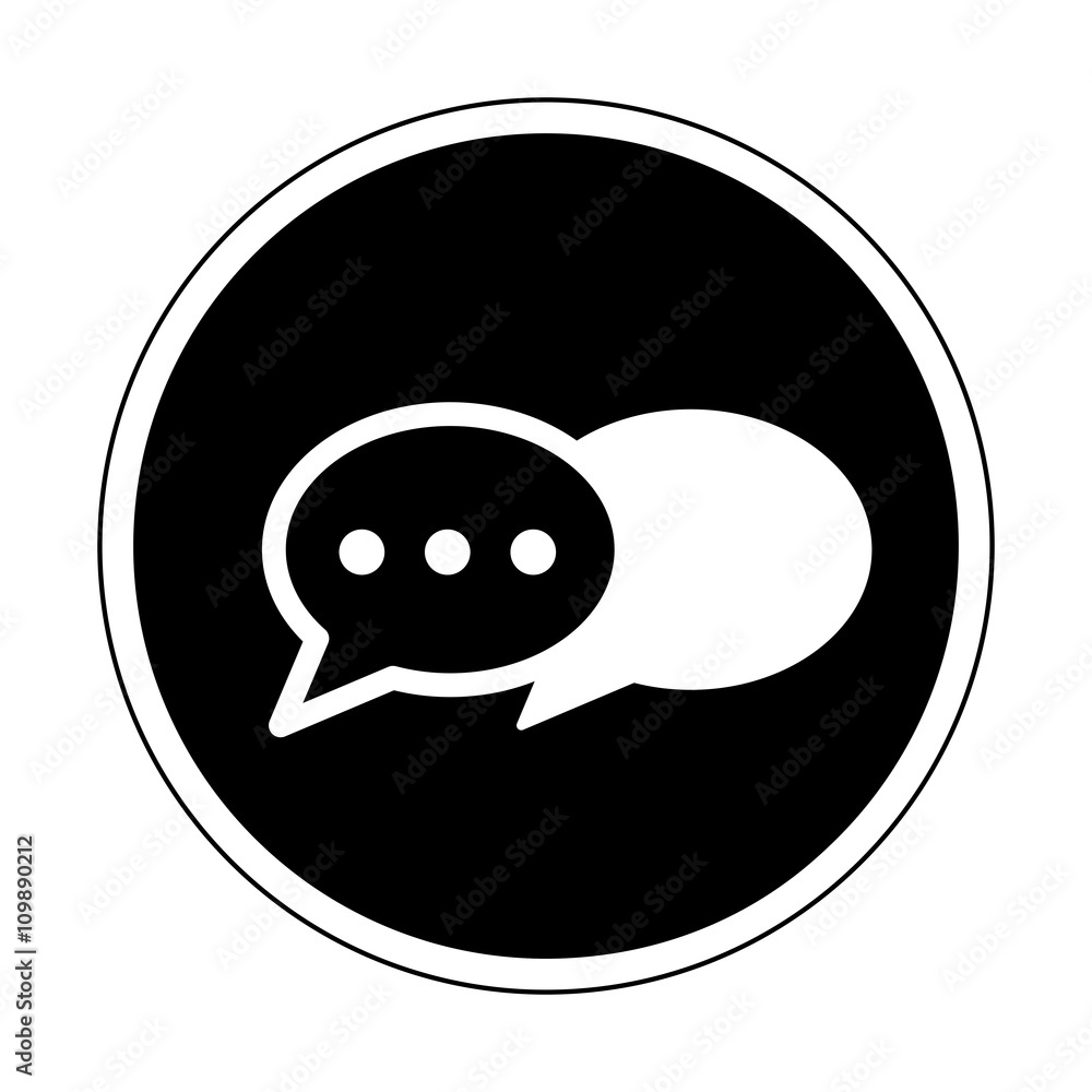Instant messenger icon black and white Instant messenger icon black and white