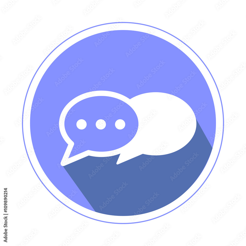 Chat icon in violette color isolated on white background Chat icon in violette color isolated on white background