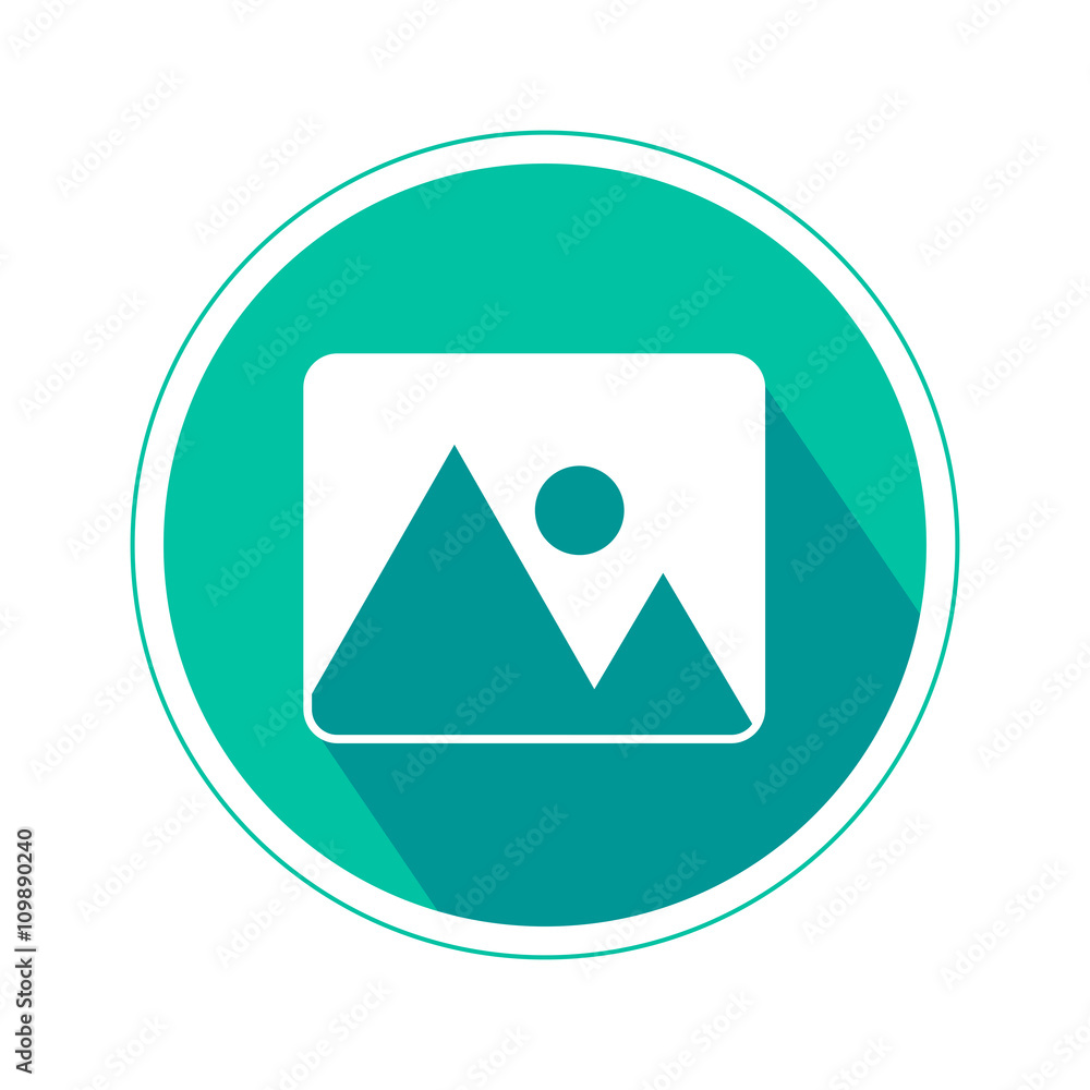 Photo library icon in cyan color isolated on white background Photo library icon in cyan color isolated on white background