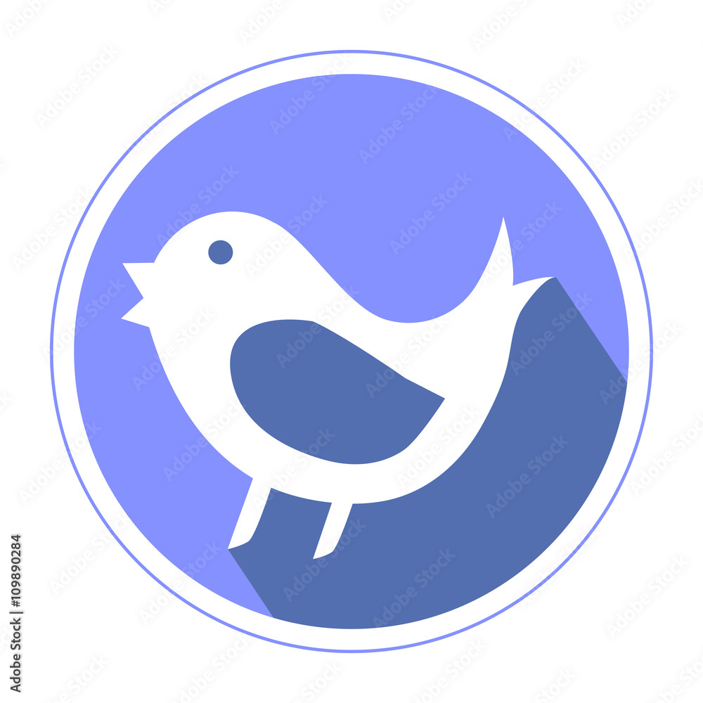 Bird mean tweet icon inviolette color isolated on white background Bird mean tweet icon inviolette color isolated on white background