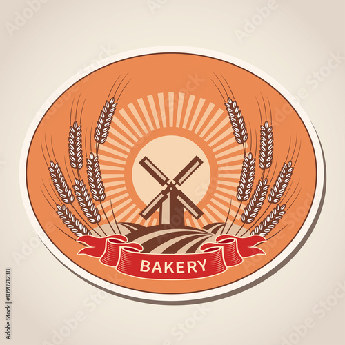 Bakery label. Vector illustration. 