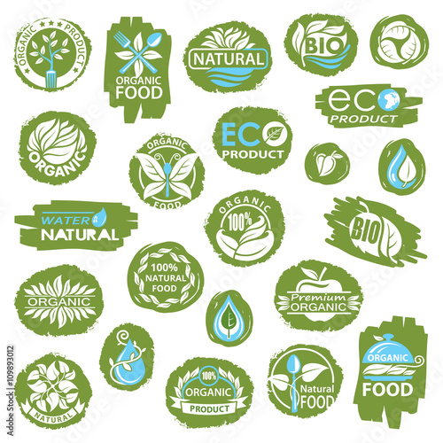 collection of natural organic product icons
