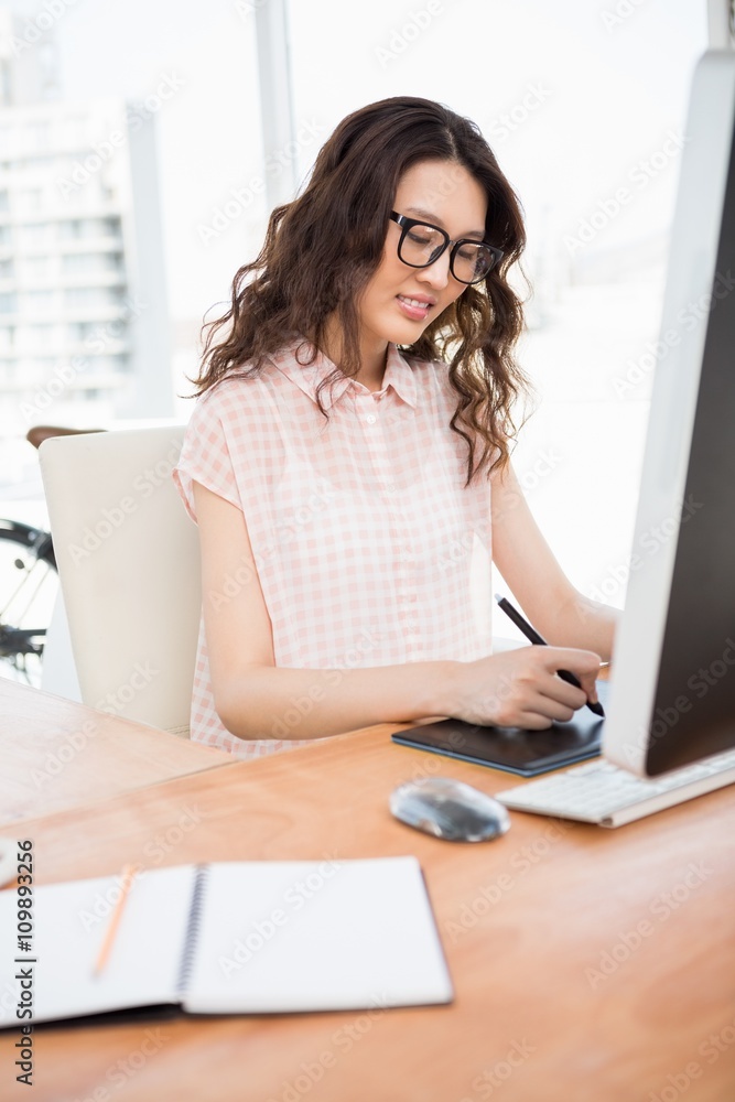 Hipster woman using a tablet Hipster woman using a tablet