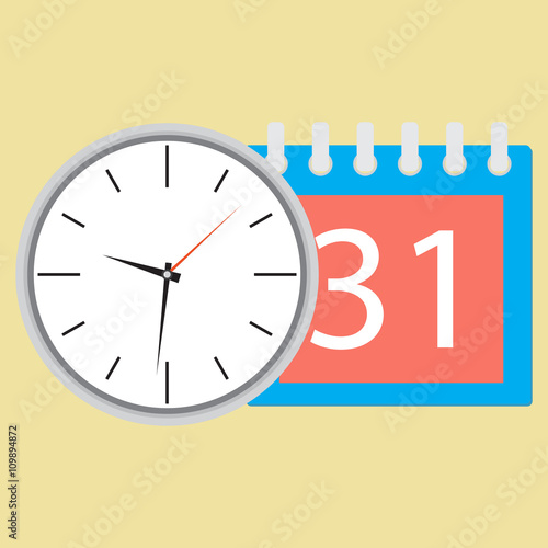 Time planning clock with calendar date