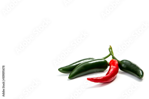Jalapeno pepper on white background