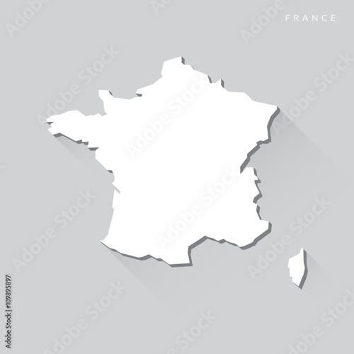 France Long Shadow Vector Map © Reservoir Dots