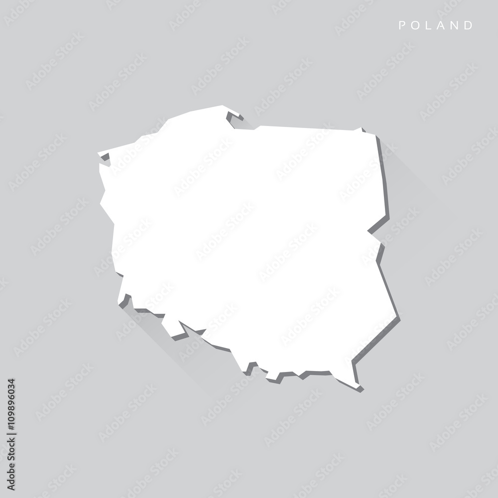 Obraz premium Poland Long Shadow Vector Map