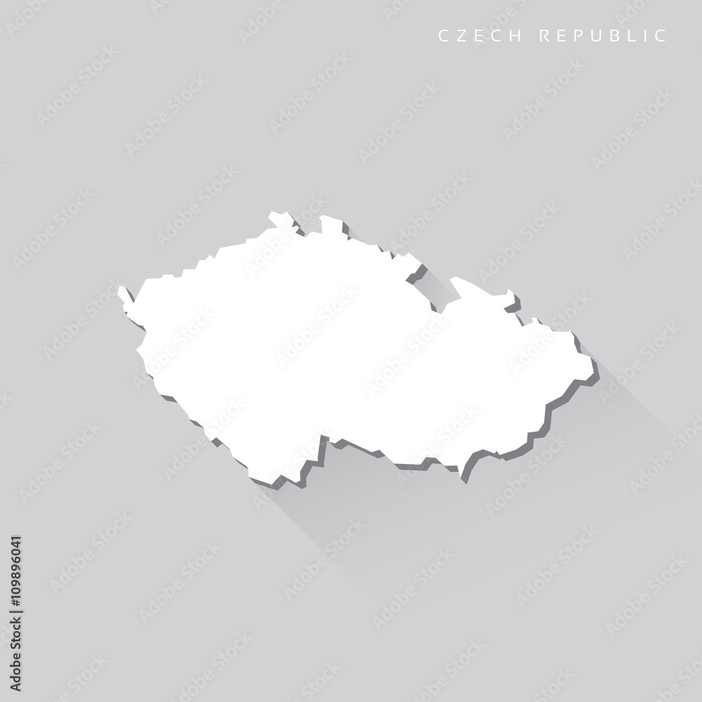 Czech Republic Long Shadow Vector Map