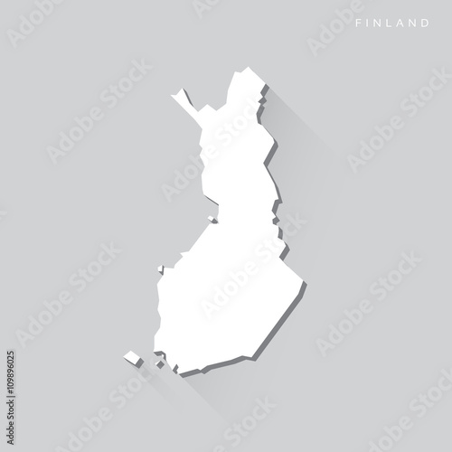 Finland Long Shadow Vector Map